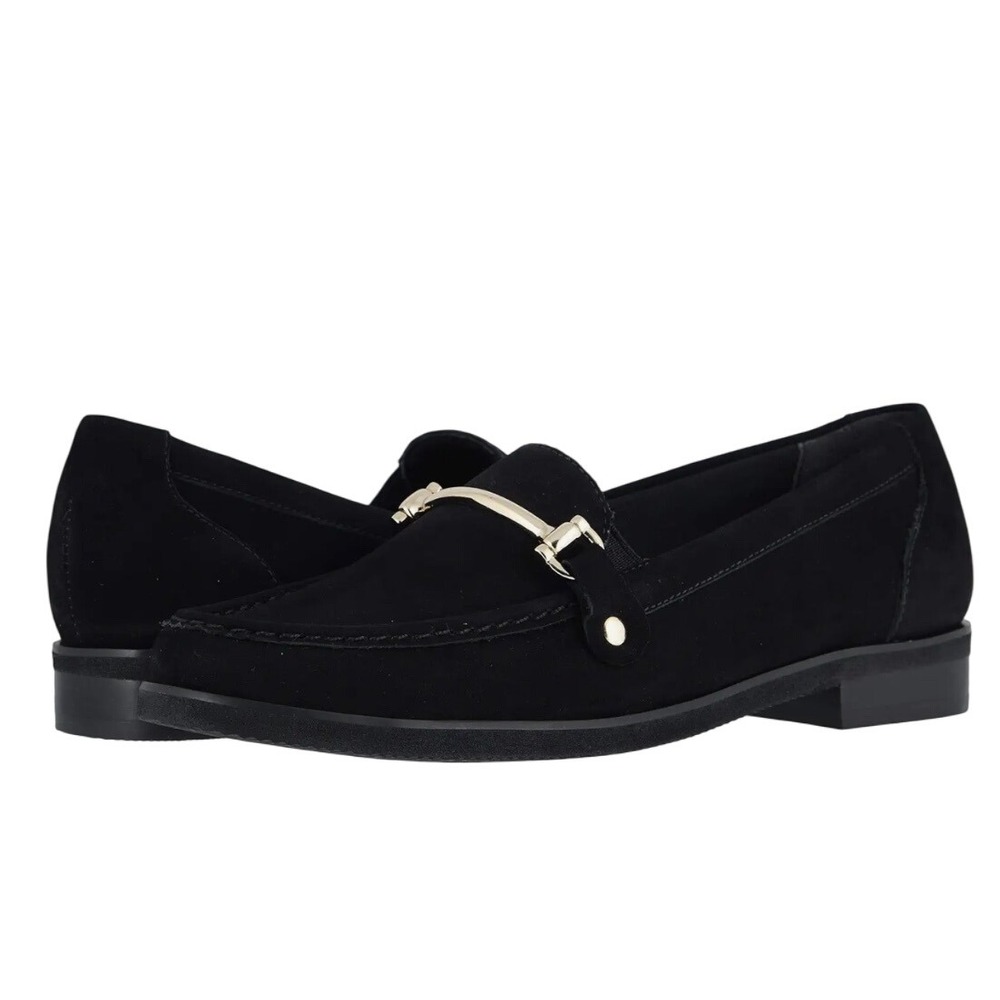 Walking Cradles Black Suede Leather Loafers Women's Comfortable SlipOn Shoes 5.5